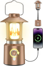 Retro Classic LED Camping Lantern, Rechargeable Stepless Dimming Vintage Lantern, 3 Light Modes (2000K-6500K), 8000mAh Power Bank, Bright Hanging Tent Light for Indoor & Outdoor, Hiking, Camp