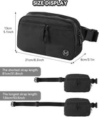 Fanny Pack Crossbody bags for Women Men, 2L Everywhere Belt Bag, Fashion Waist Packs, 5-Zipper Pockets Waist Bag with Adjustable Strap