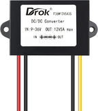 DROK DC-DC Stabilizer, 9V-36V to 12V Boost Buck Converter 5A 60W Waterproof Auto Step Up Down Voltage Regulator 12V Volt Transformer for Car Audio Solar Power System LCD Television LED Display Screen