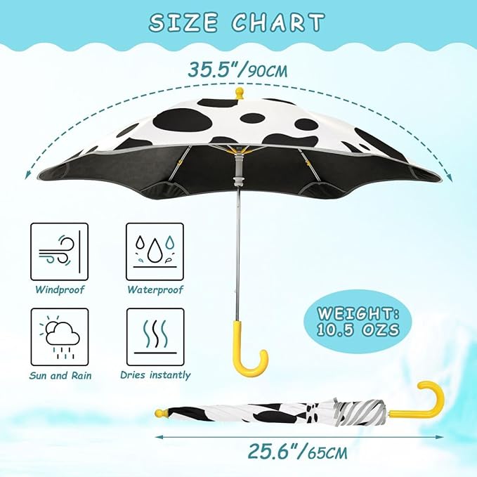 ALAZA Kids Umbrella Stick Umbrellas Cute Umbrella for Boys Girls Toddler UV/Sun Rain Windproof
