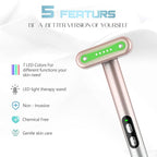Fxtiaa Led-Face-Wand，7 in 1 LED Light Therapy Facial Red & Blue Rejuvenation Tool