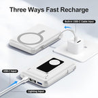 Magnetic Portable Charger, 10000mAh Wireless Power Bank for iPhone with Built-in Cables, 20W Fast Charging for Magsafe Battery Pack with Stand for iPhone Air/17/16/15/14/13/12 and Apple Watch