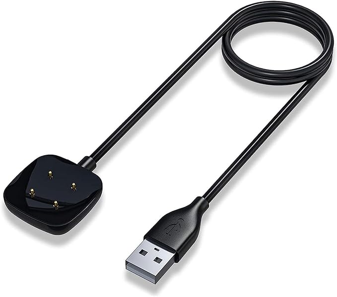 Maledan Charger Cable Compatible with Fitbit Sense/Fitbit Versa 4 Charger, Durable Replacement USB Charging Dock Stand Station Accessories for Fitbit Versa 4/Versa 3/Sense/Sense 2 Smartwatch Women Men