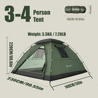 Backpacking Tent for Camping 1-5 Person Hiking Ultralight Tent for Waterproof Windproof Outdoor Two Doors Tents Easy Quick Setup Lightweight Instant Tents
