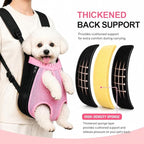 Pet Front Carrier for Small Dogs & Cats, Breathable Legs-Out Riding Carrier for Cycling, Walking & Outdoor Travel, Adjustable Hands-Free Pet Carrier Backpack, Pink