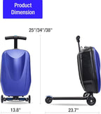2-in-1 Ride-On Scooter Suitcase, 20” Foldable Hardshell Carry-On Luggage for Travel, Lightweight Kids Scooter Bag with Wheels