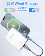 BBD Magnetic Power Bank for iPhone,12000mAh Magsafe Battery Pack with 20w Fast Charging,Slim Magsafe Power Bank USB C in&Out,Wireless Portable Charger for iPhone 17/16/15/14/13/12 Series-White