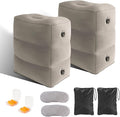Inflatable Foot Rest Pillow for Travel, 5 Height Adjustable Leg Rest Pillow for Economy Class, Car, Office and Homes