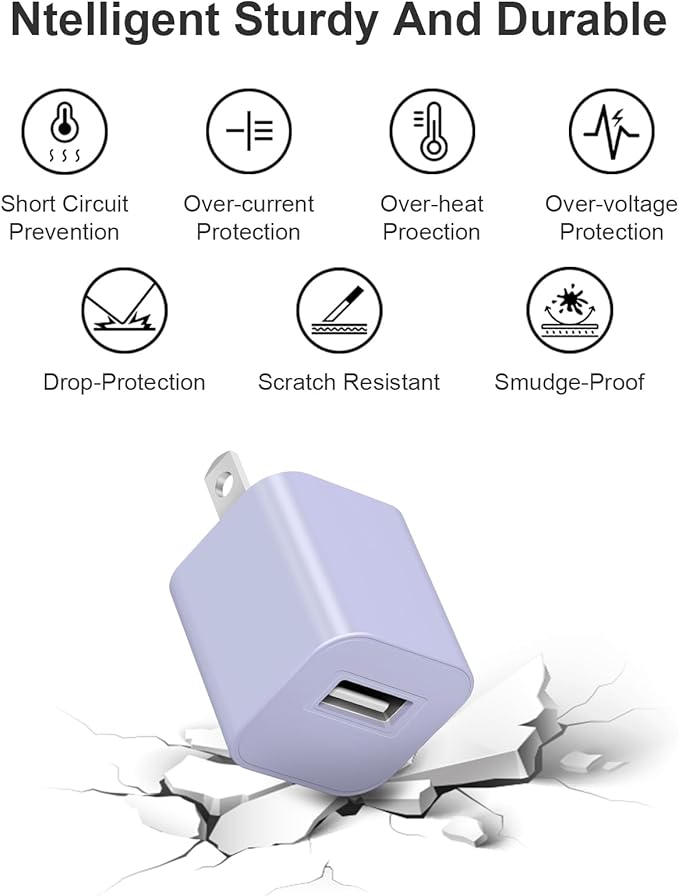 Fast Charger for Apple Watch Charger, Magnetic iWatch Charger to USB A Cable 3.3FT with USB A Wall Plug Adapter for Apple iWatch Series Ultra/10/9/8/7/6/SE/5/4/3/2 (Purple)