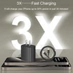 iPhone 17 16 15 Charger Fast Charging 3+3Pack 20W USB C Wall Charger with 10FT Fast Charging Cable Compatible with iPhone 17/17 Air/17 Pro/17 Pro Max/iPhone 16/15 Series, iPad Pro/AirPods -Black