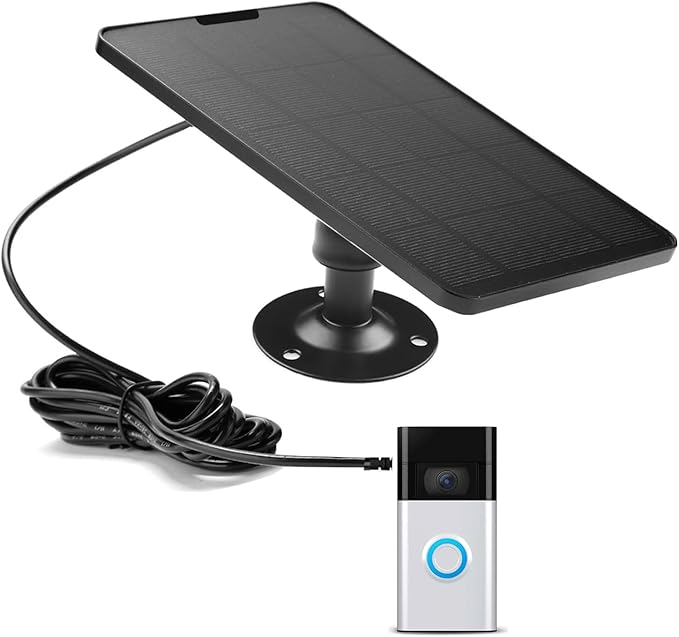 Solar Charger for Video Doorbell (2nd Generation - 2020 Release), Black
