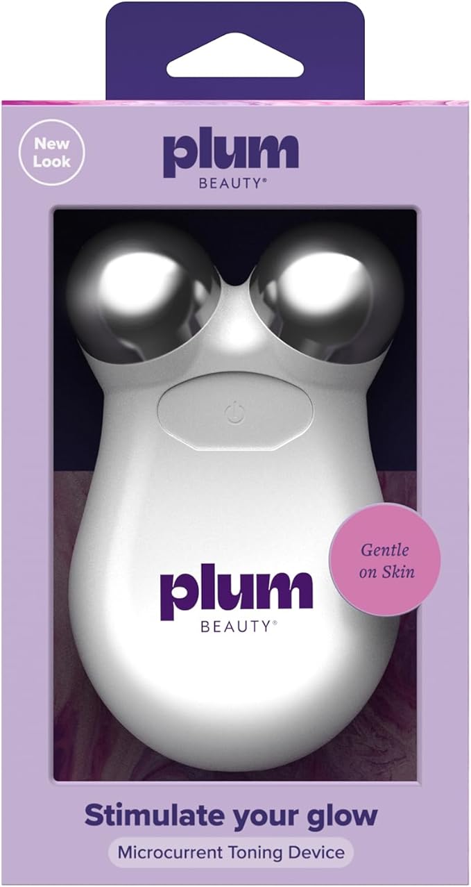 Plum Beauty Microcurrent Toning Device – Skin Tightening & Face Contour Massager, Self-Care Gifts for Women