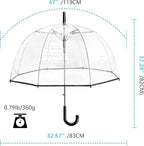 RONIARE Clear Bubble Umbrellas for Rain Large Windproof Dome Umbrella for Weddings,Prom, Graduation and Outdoor Events for Men and Women
