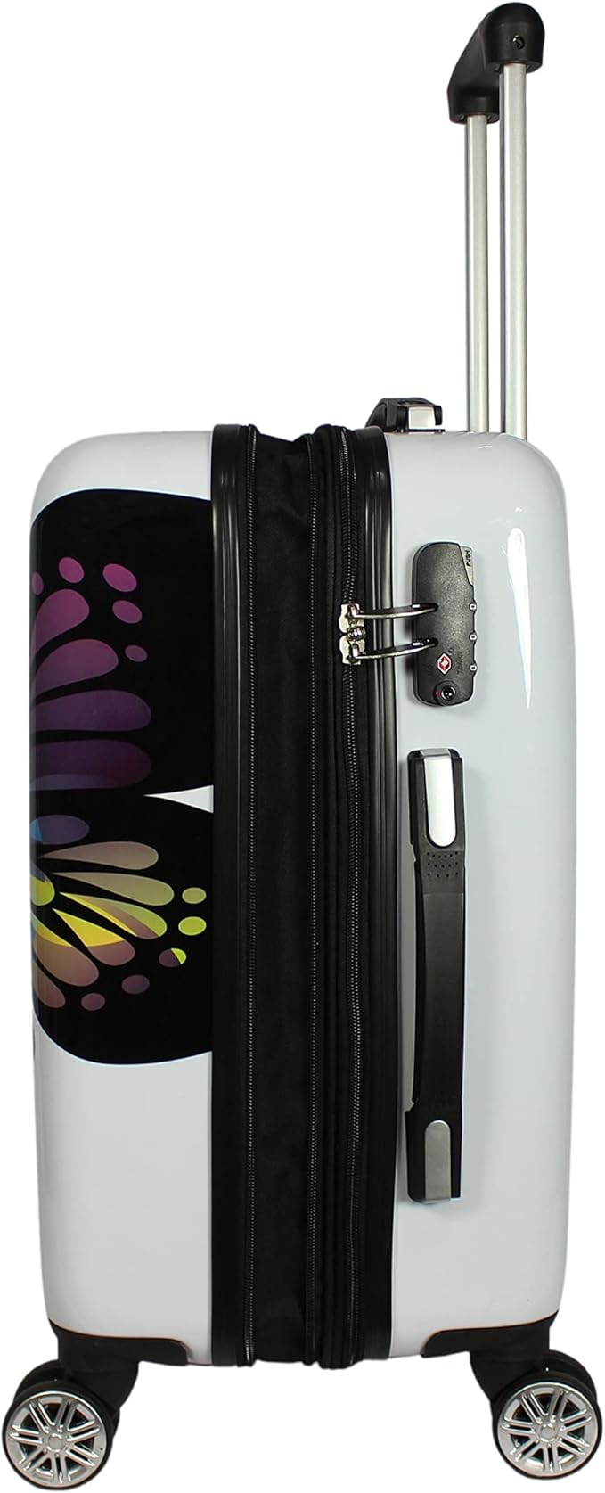 World Traveler VentureX Airline Approved 2-Piece Carry-On Luggage Set – Lightweight Hardside Polycarbonate Suitcase with Spinner Wheels - Butterfly