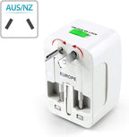 Portable Worldwide Universal Power Adapter Converter, All in One International Out of Country Travel Wall Charger Plug Compatible with USA, EU, UK, and AUS and More Outlets