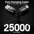 2Pack USB A to USB C Cable for iPhone 15/16/17 All Series, CarPlay - Type-C Car Charger 3A Fast Charging & 480Mbps Speed for iPad, Samsung Galaxy, Tablets, Laptops (Black-3FT)