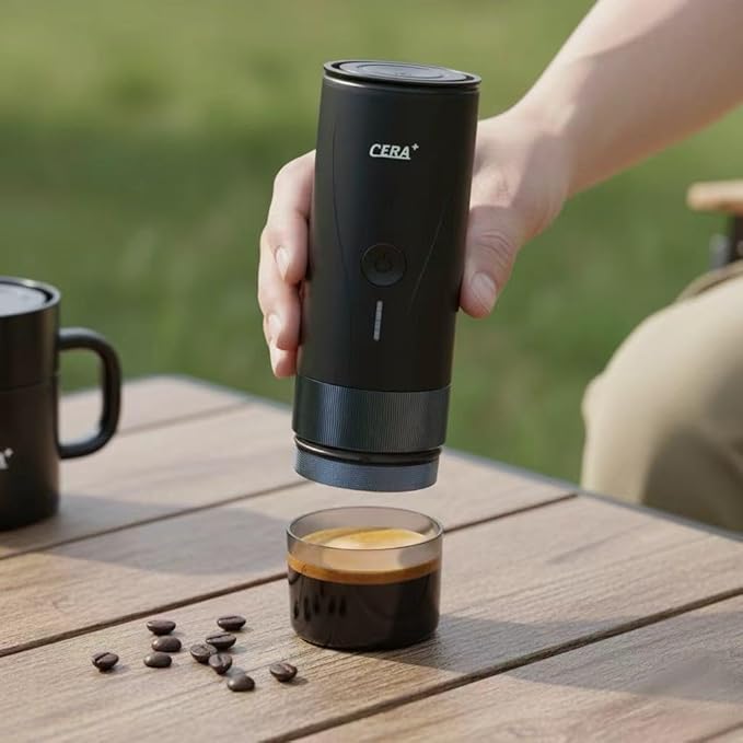 CERA+ Portable Espresso Maker Pro Version Self-Heating Professional-Level Mini Coffee Machine Compatiable with Ultra-Fine Grind For Travel,Camping,Hiking