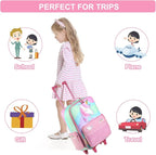 VASCHY Kids Luggage for Girls, Cute Rolling Travel Carry on Suitcase for Toddlers/Children with Wheels 18inch Unicorn