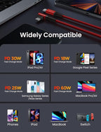 AINOPE Short USB C to USB C Cable 1.5FT 1 Pack 60W Fast Charging Nylon Braided Type C Cable for iPhone 17 Pro Max Plus Samsung Power Bank Travel Essentials Red