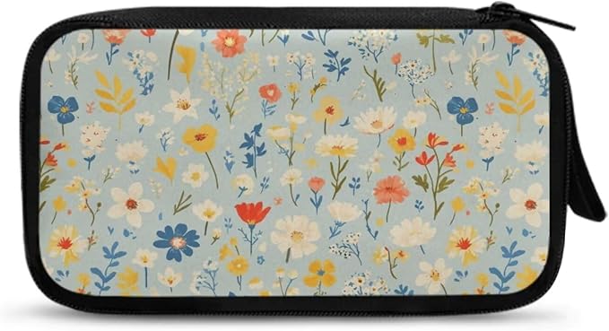 Flowers Travel Cord Organizer Cases Cord Organizers Travel Storage Bag Electronic Organizer Travel Case for SD Card Phone Charger Earphone Tech Pouch Portable