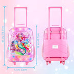 HPJGD Girls Suitcase, Kids Sequins Rolling Luggage, Cute Mermaid Travel Carry on for Elementary Preschool Toddler
