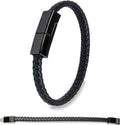 SEANADO Leather Bracelet Charger USB Charging Cable Braided Cords USB Portable Travel Charger for Mens Womens Compatible with iPhone 11 XS MAX Android Samsung (Type-c for Android, S(7'87''))