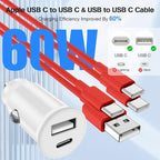 USB C Car Charger for iPhone 17 16 15 Pro Max, 40W Dual Port USB-C & USB-A Car Fast Charging Adapter, 2X3FT C to C Cable & A to C Carplay Cable for iPhone 17 16 15 Series/iPhone Air, iPad, Samsung-Red