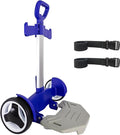 Rolling Backpack Cart for Travel, Commuting & Daily Use, Foldable Aluminum Trolley with Adjustable Handle, Lightweight All-Terrain Backpack Carrier – Royal Blue, Quiet Large Wheels