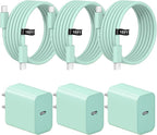 iPhone Charger Fast Charging 10FT iPhones 17 16 15 Charger 3 Pack Type C Chargers USB C Charger Compatible with iPhone Air 17/17 Plus/17 Pro/17 Pro Max/16/16 Plus/16 Pro/16 Pro Max(Green)