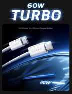 LISEN USB C Cable, 5-Pack [3.3/3.3/6.6/6.6/10FT] USBC to USBC Cable for iPhone 16e 15 Pro Max Charger Cord, 60W (3.1A) C to C Cable Fast Charging for Samsung S25/S24/23, Switch 2, iPad, MacBook,White