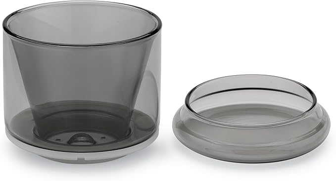 Normcore Pour Over Coffee Maker 2.0 (320ml / 10.8oz) – Double Wall Borosilicate Glass Coffee Dripper, Portable with EVA Case, Fits 185 Wave Filter, Manual Pour Over Coffee Brewer, Smoke Grey