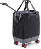 Handy Sandy All-Purpose Roller Bag – Foldable Top-Opening Tote on Wheels with Zipper Closure, 8 Spinner Wheels, Lightweight & Durable – Travel, Groceries, Laundry, Work, Everyday Hauling - Patent- Red