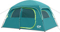 CAMPROS CP Upgraded 6/8 Person Camping Tents, Waterproof Windproof Family Tent with Larger Mesh Windows & Door, Double Layer, Easy Set Up, All-Season Dome Tent with Top Rainfly & Carry Bag