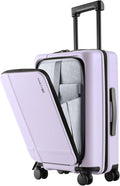 NINETYGO Carry On Luggage 22x14x9 Airline Approved, 20 Inch Suitcase with Front Compartment, Lightweight PC Hard Shell, Cup Holder, Clamshell, TSA Lock, Spinner Wheels (Lavender Taro Milk)