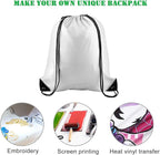 PLULON 25 Pcs White Drawstring Backpack Bags Bulk String Backpack Cinch Sack Pull Sport Gym Backpack Bags for Yoga Traveling Outdoor Sports