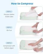 Narwey 6 Set/5 Set Compression Packing Cubes for Travel Kids Women Carry on, Packing Organizers Bag for Backpack Luggage Suitcase Duffle Bags