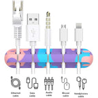 INCHOR Cable Organizer, Cord Organizer Cable Management, Cable Clips USB Cable Holder Wire Organizer Cord Clips,(5, 3 Slots Colourful)