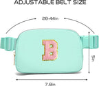 Gitus Belt Bag Fanny Pack Crossbody Bags with Initial Letter Patch Cute Stuff Birthday Gifts for Teenager Girls Trendy Preppy Stuff for Teen Girls Cool Stuff for Teens (Mint Green-B)
