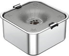 No Spill Dog Water Bowl 3L/101oz Stainless Steel Slow Drinking Water Bowls with Floating Disk, Anti-Splash Spill Proof Dog Dispenser for Messy Drinkers, Home & Travel Use (Gray)