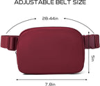 Belt Bag Fanny Pack Crossbody Bags for Women Fashion Waist Packs with Adjustable Strap Gifts for Women Men Teen Girls (Wine)