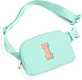 Gitus Belt Bag Fanny Pack Crossbody Bags with Initial Letter Patch Cute Stuff Birthday Gifts for Teenager Girls Trendy Preppy Stuff for Teen Girls Cool Stuff for Teens (Mint Green-I)