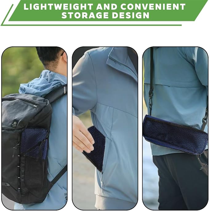 2-in-1 Collapsible Camping Stool & Sling Bag / 220LB Load Capacity Folding Portable Fishing Stool/Collapsible Stool for Camping, Hiking, Fishing, Gardening & Beach Outdoor Activities