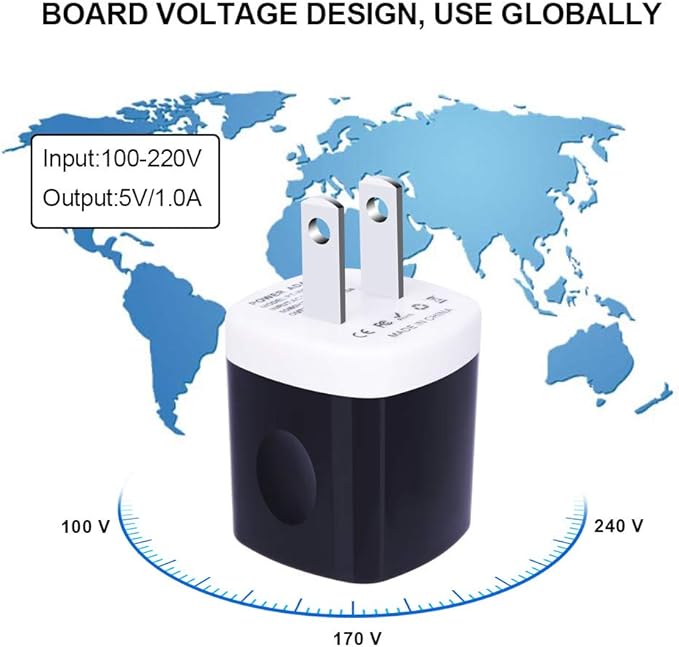 Wall Adapter 10 Pack,UorMe 1A 5V Single Port Charger Power USB Plug Charging Cube Block Box Compatible iPhone 14 13 12 SE 11, Galaxy S23 Ultra S22 S21 FE S10e S9 A13 A03s A71 A51 Note20 Google 8A 7A