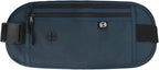 FuninCrea Waterproof Hidden Money Belt for Travel, Anti-Theft Belt Bag with RFID Blocking Function Adjustable Slim Waist Bag with 2 Zipper Pockets and 1 Back Pocket for Men and Women (Style l, Blue)