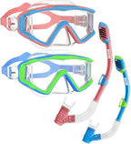 Aegend Snorkeling Gear for Adults Youth Kids, Snorkel Mask with Top Dry Valve - Panoramic View Anti-Leak and Anti-Fog with Mesh Bag for Snorkeling, Scuba Diving, Freediving & Swimming