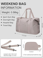 Expandable Travel Duffle Bags Weekender Overnight Bags for Women Men Hospital Bag for Women Labor Delivery with Toiletry Bag Waterproof