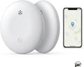 2-Pack Bluetooth Item Finder | Keys Luggage Wallet Locator for iOS & Android | No GPS, Shows Last Known Location | No Monthly Fee | IP67 Waterproof | 1-Year Battery (White)