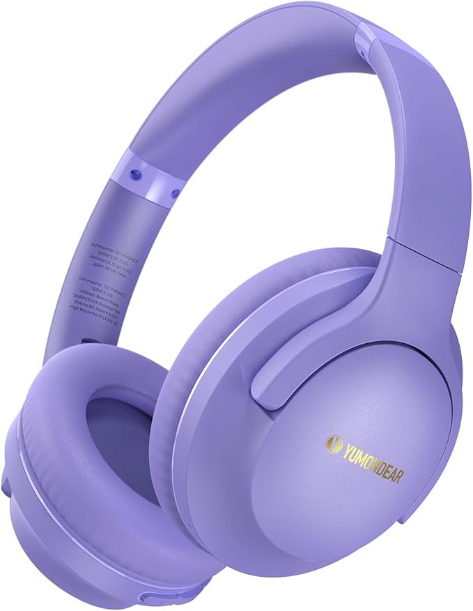 YUMONDEAR Bluetooth Headphones Over Ear, 80 Hrs Playtime Wireless Headphones with ENC Mic, Deep Bass EQ, Foldable Comfort for Travel, Gym & Commuting, Stocking Stuffers