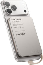 MOMAX 0.3" Slim Portable Charger with Built in Cable USB C Battery Pack (No Wireless) 5000mAh, PD 20W Fast Charging Power Bank for iPhone 17/16/15, Samsung Galaxy, Google Pixel, Android, iPad, AirPods