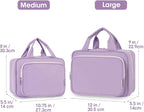 Narwey Travel Toiletry Bag for Women Large Hanging Makeup Bag Organizer Toiletries Bag for Full Size Essentials Accessories Cosmetics (Purple (Large))